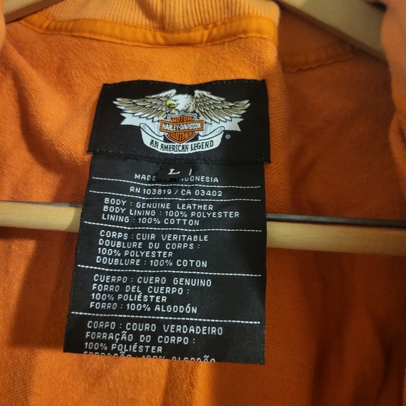 Harley Davidson Jacket and Chaps Set Orange Embroidery Large - Picture 4 of 16
